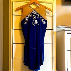 Royal Blue, Swarovski Crystal Accented Figure Skating Dress